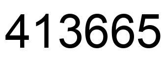 Number 413665 black image
