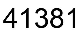 Número 41381 imagen negro