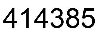Number 414385 black image