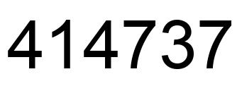 Number 414737 black image