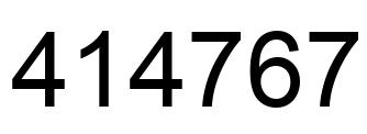 Number 414767 black image