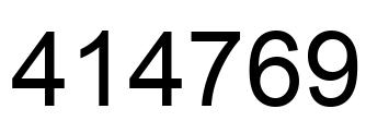 Number 414769 black image