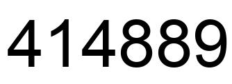 Number 414889 black image