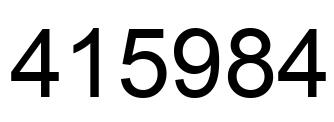 Number 415984 black image