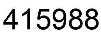 Number 415988 black image