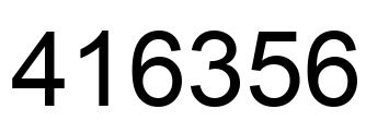 Number 416356 black image