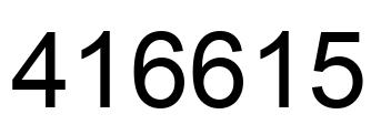 Number 416615 black image
