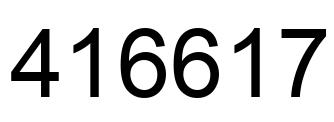 Number 416617 black image