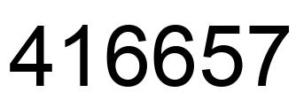 Number 416657 black image