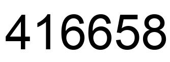 Number 416658 black image
