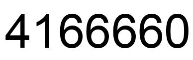 Number 4166660 black image