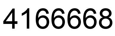 Number 4166668 black image