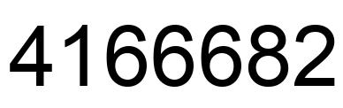 Number 4166682 black image