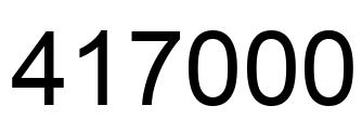 Número 417000 imagen negro