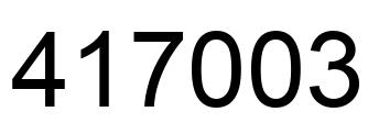 Number 417003 black image