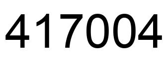 Number 417004 black image