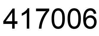 Number 417006 black image