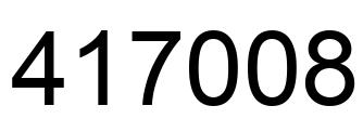 Number 417008 black image