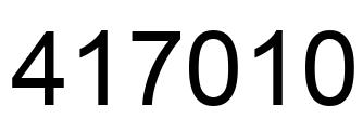 Number 417010 black image