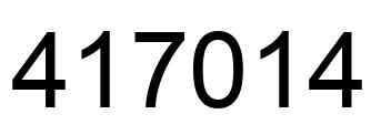 Number 417014 black image