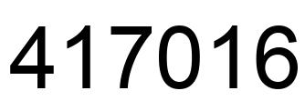 Number 417016 black image