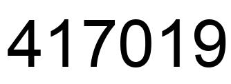 Number 417019 black image