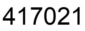 Number 417021 black image