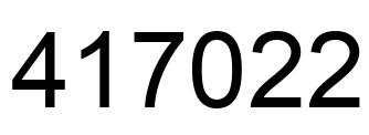 Number 417022 black image