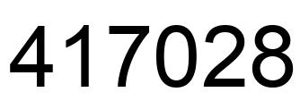 Number 417028 black image