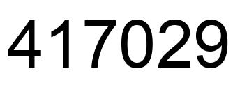 Number 417029 black image