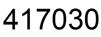 Number 417030 black image