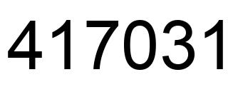 Número 417031 imagen negro