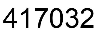 Number 417032 black image