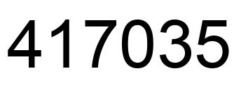 Número 417035 imagen negro