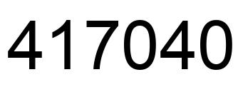 Número 417040 imagen negro