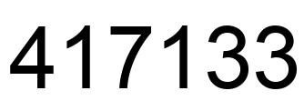 Number 417133 black image