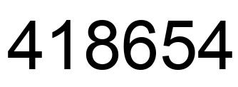 Number 418654 black image