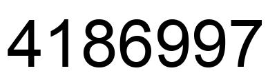 Número 4186997 imagen negro