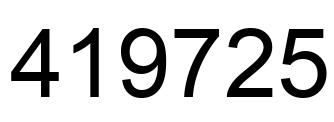 Number 419725 black image