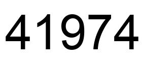Number 41974 black image