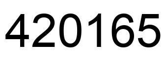 Number 420165 black image
