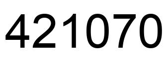 Número 421070 imagen negro