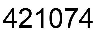 Number 421074 black image