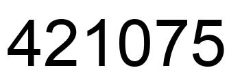 Number 421075 black image