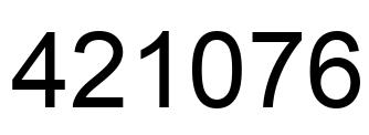 Number 421076 black image