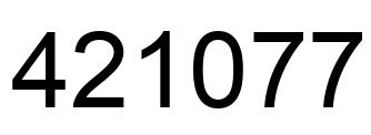 Number 421077 black image