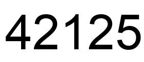 Number 42125 black image