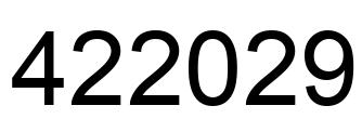 Number 422029 black image