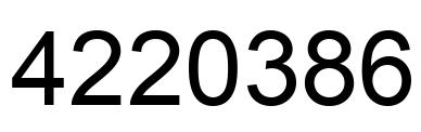 Number 4220386 black image