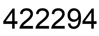 Número 422294 imagen negro